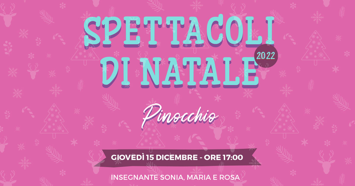 Spettacolo Pinocchio del 15 dicembre